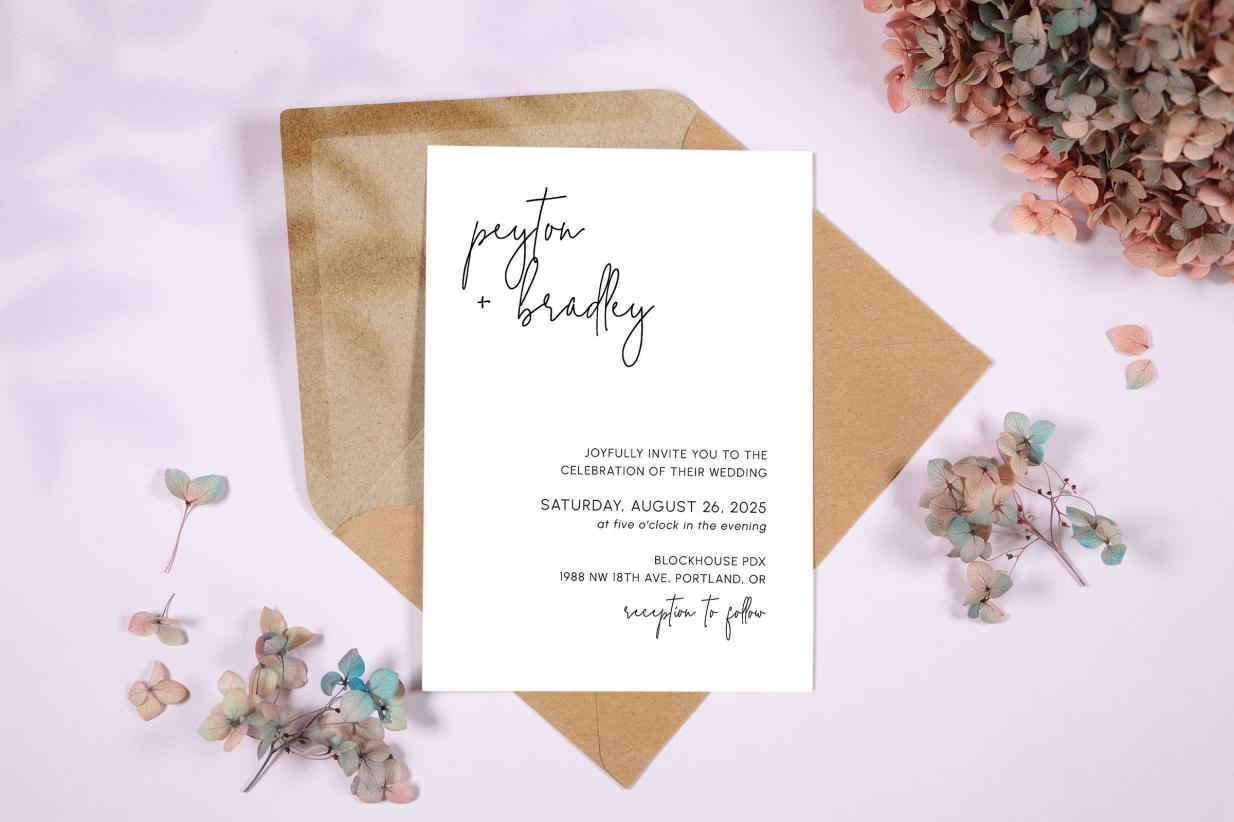 Mod Aesthetic Wedding Invitation