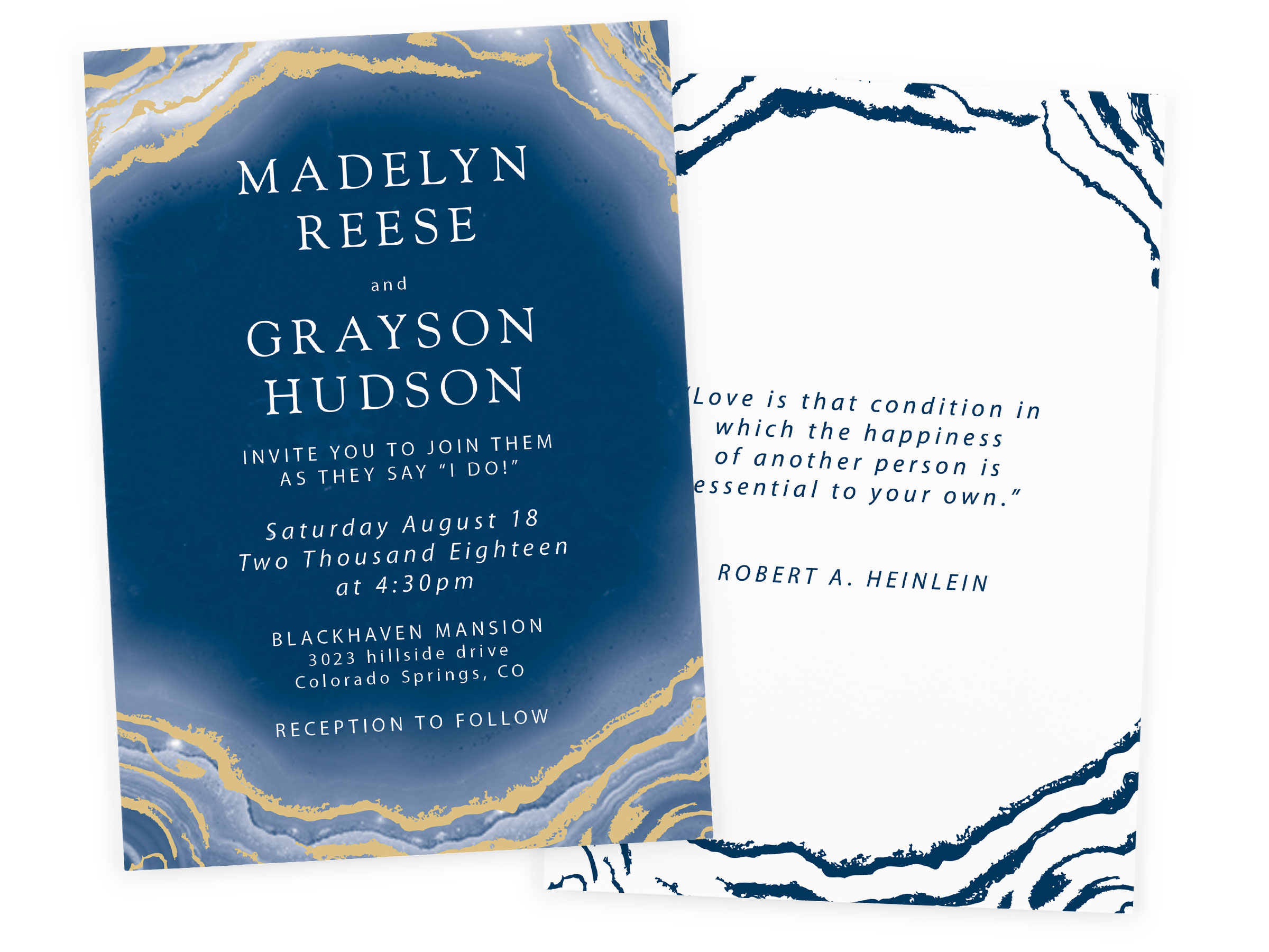 MagnetStreet’s Dazzling Agate wedding invitation