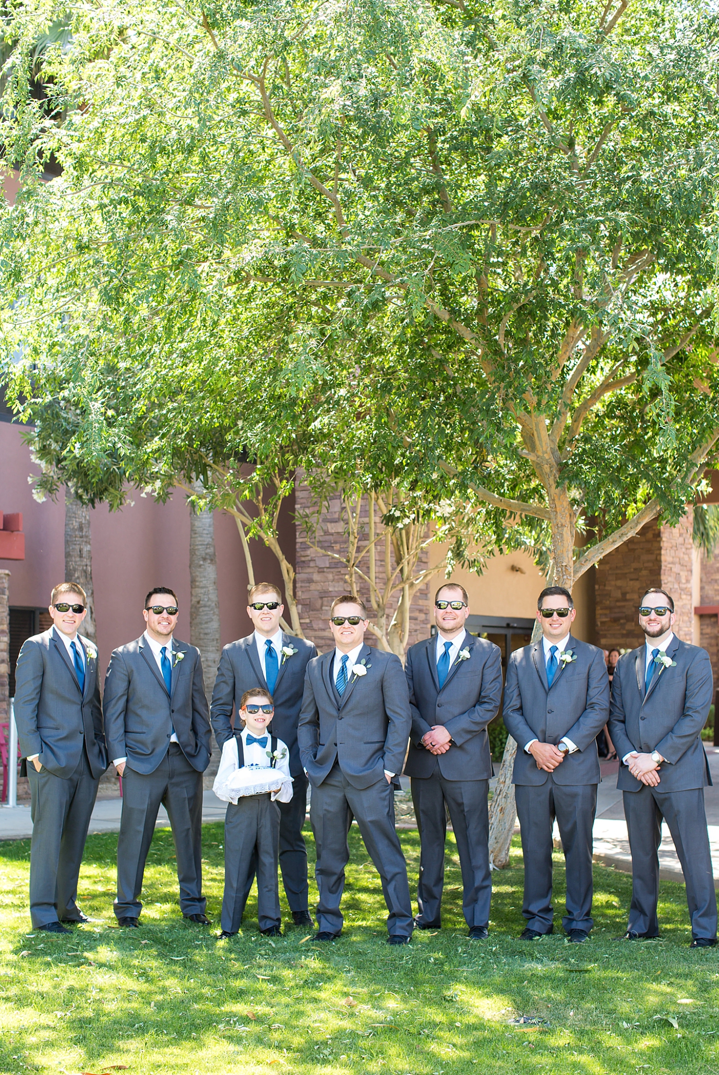 blue and peach wedding in Arizona