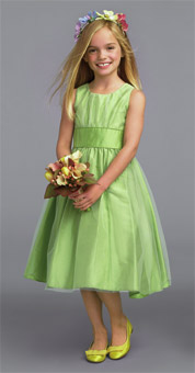 green flower girl dress