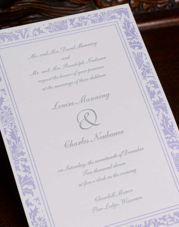 Layered Purple Wedding Invitation