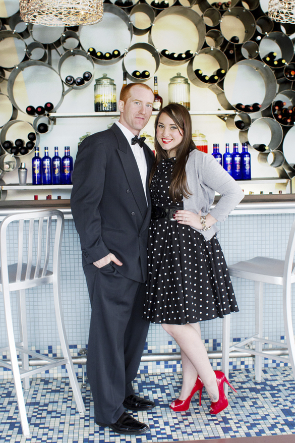 Retro engagement photos by Michelle Girard Photography