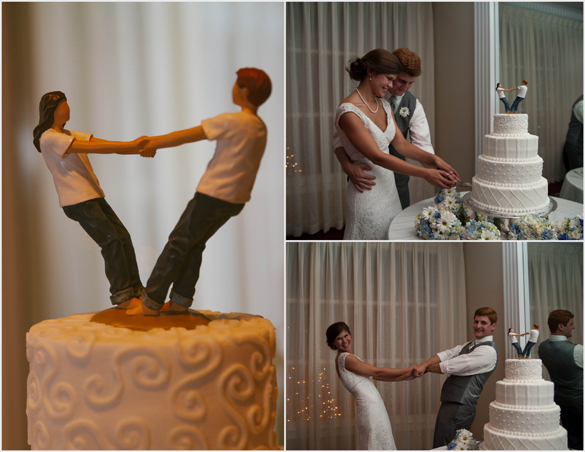Fun bride and groom cake topper