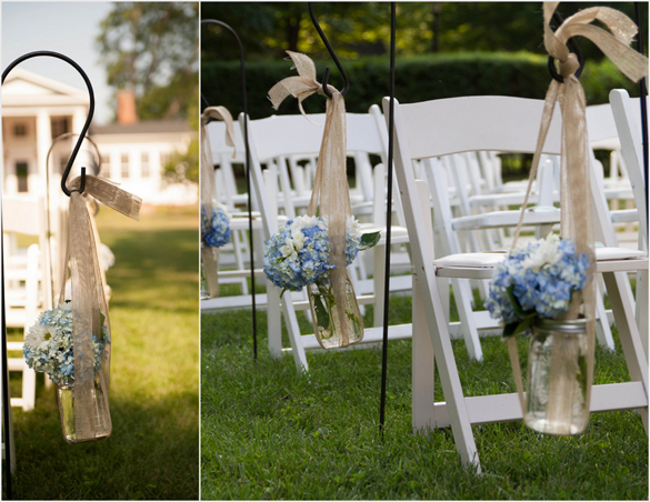 Chair decor for outdoor wedding ceremony