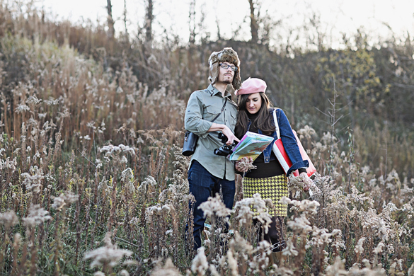 "MoonRise Kingdom" movie themed engagement photos