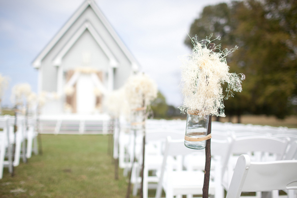 southern wedding ceremony aisle decorations