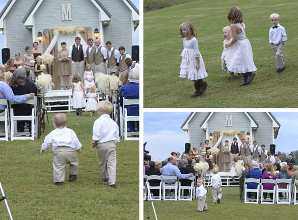kids in ceremony of southern style wedding 