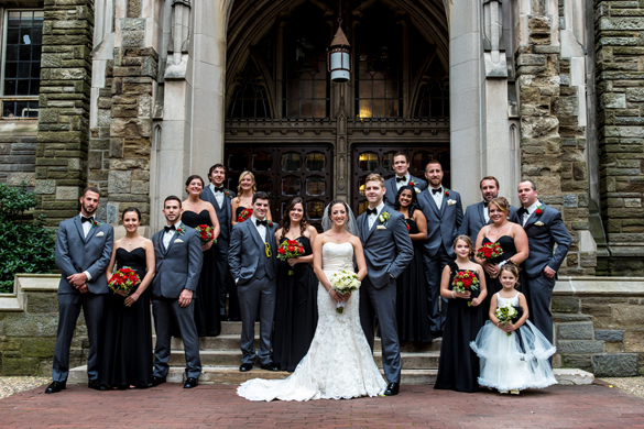 wedding party outside Philadelphia's Please Touch Museum