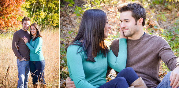 fall, rustic engagement session