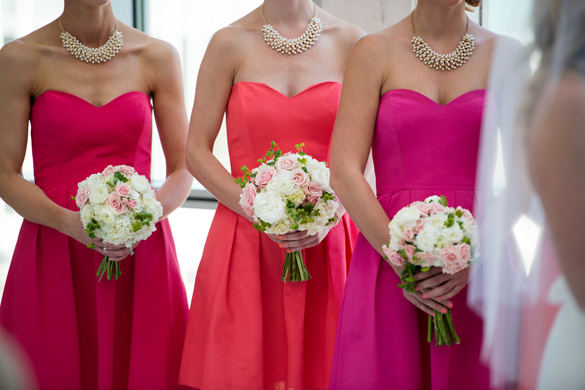 Vibrantly-colored bridesmaid dresses