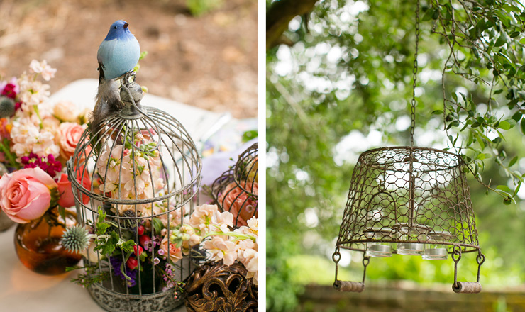 bird cage and basket chandelier