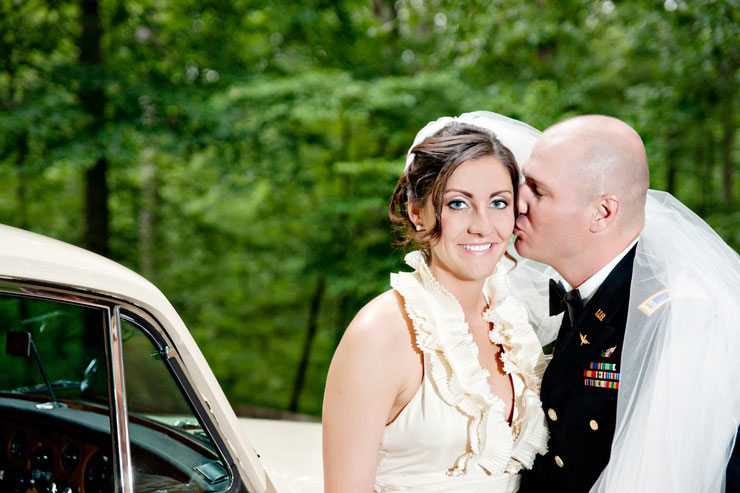 Peach-themed military wedding