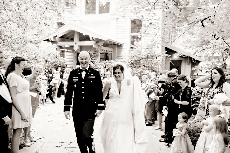 Military groom and bride