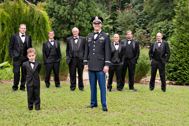 Military groom and groomsmen 