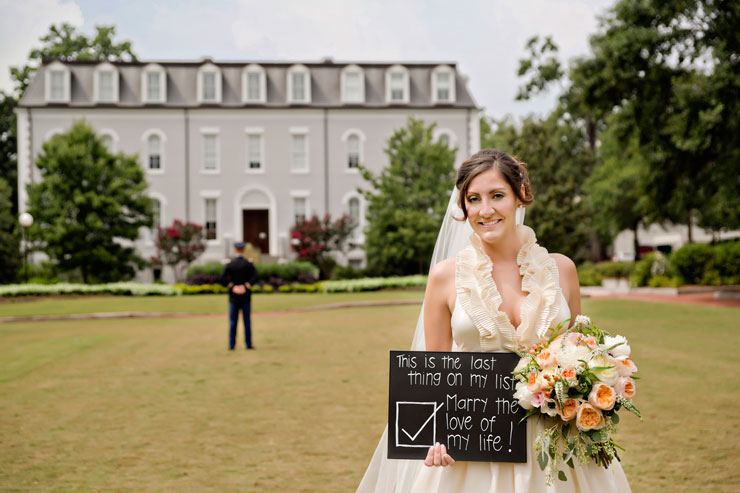 DIY sign in military wedding