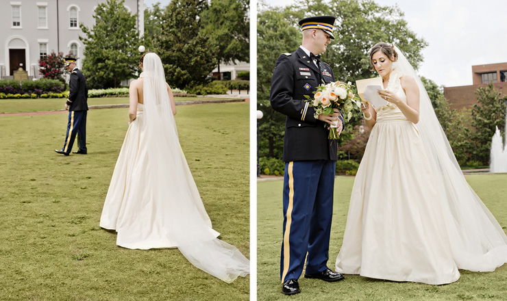 First look military wedding photos