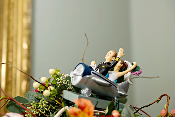 Hand-painted military wedding cake topper