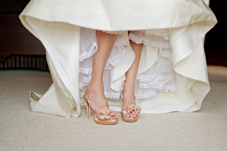 Pink wedding shoes