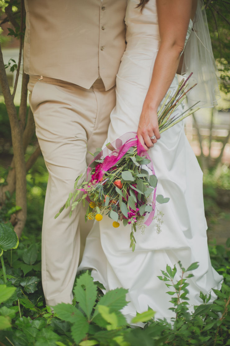 Eclectic wedding bouquet--photo by Heirloom Collective
