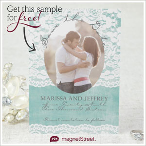 Photo Save the Date Postcard--free wedding sample from MagnetStreet