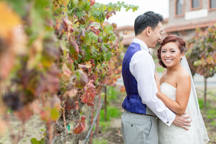 Purple wedding at the Ruby Hill Winery