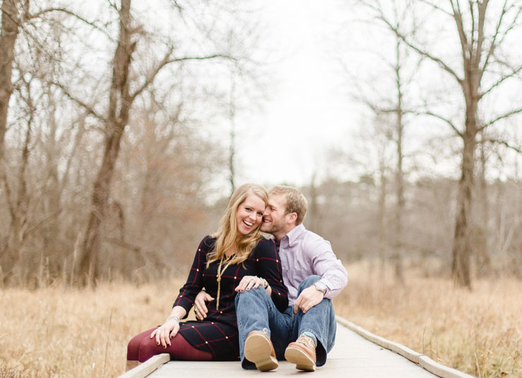 Rustic engagement photo of couple in Manassas Battlefield National Park (photos by Hay Alexandra Photography).