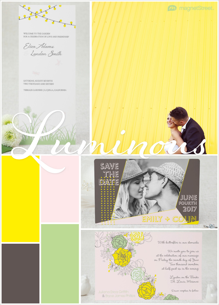 yellow wedding stationery luminous palette