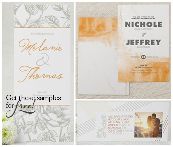 Order a free Tangerine Wedding Stationery sample pack