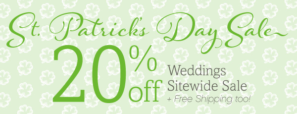 Celebrate St. Patrick's Day by getting 20% off all wedding stationery 