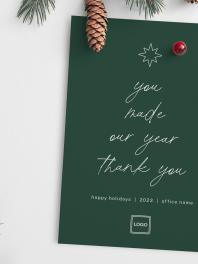 Company messaging on Holiday Cards