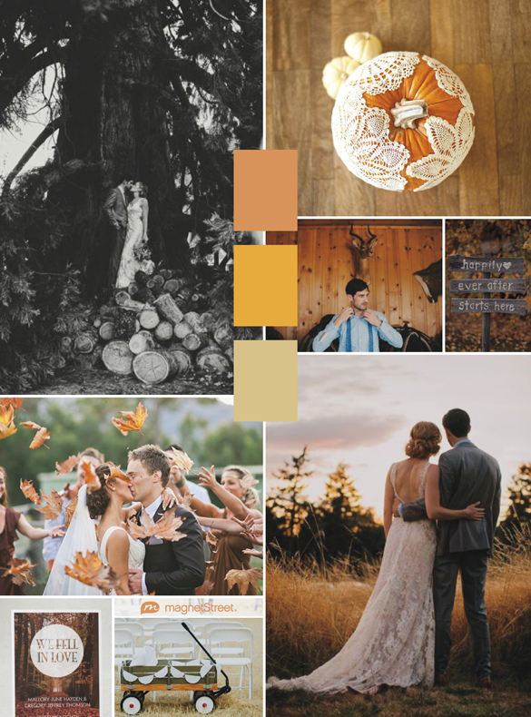 Fall wedding colors, inspiration and wedding program from MagnetStreet
