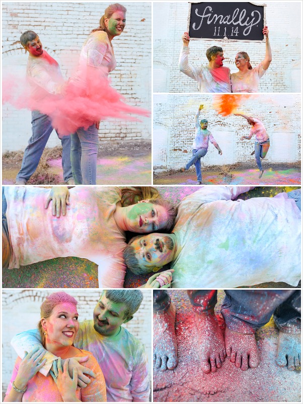 chalk color war engagement photos