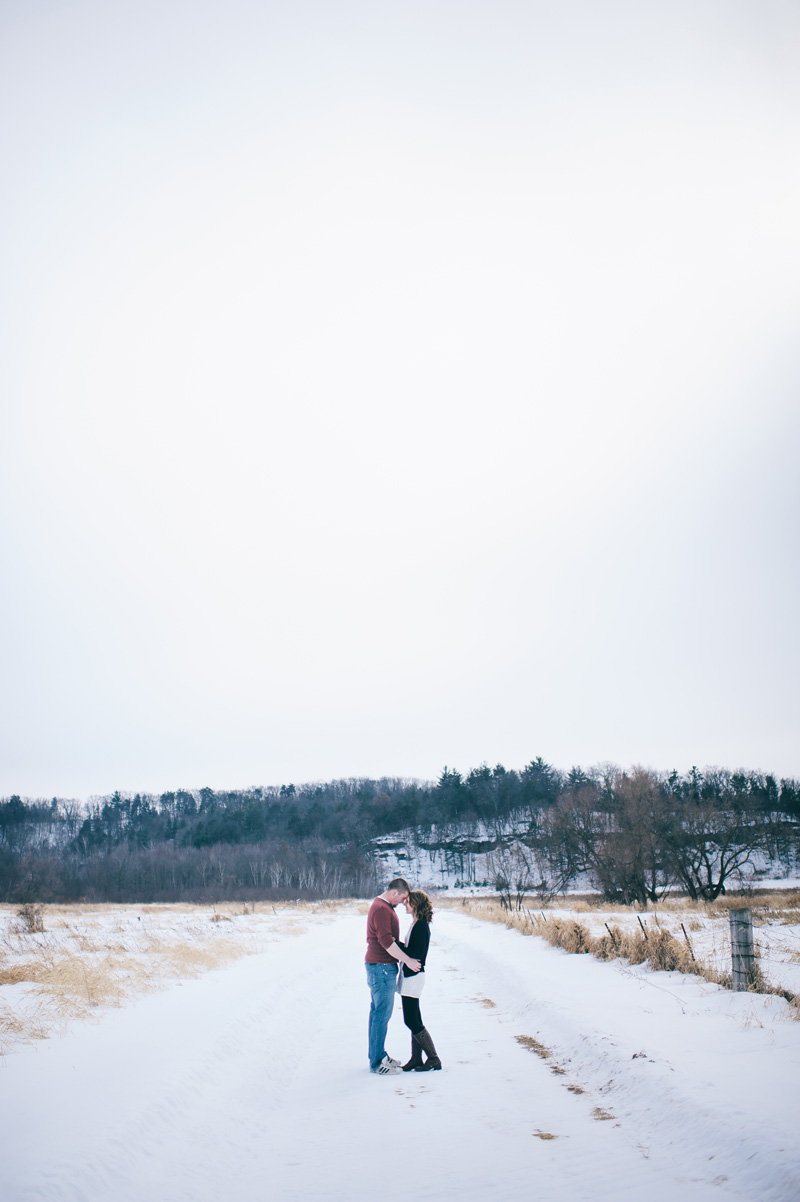 rustic winter engagement session