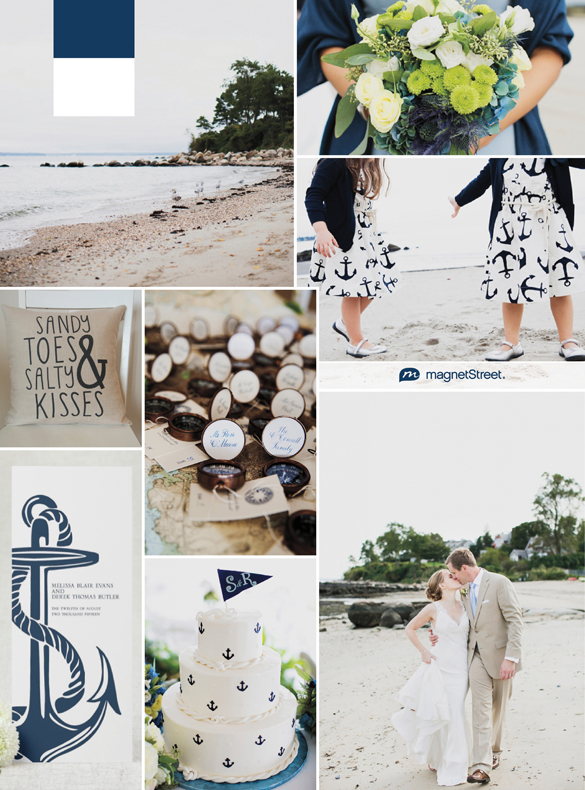 Beach wedding inspiration with a nautical-inspired wedding program--MagnetStreet.