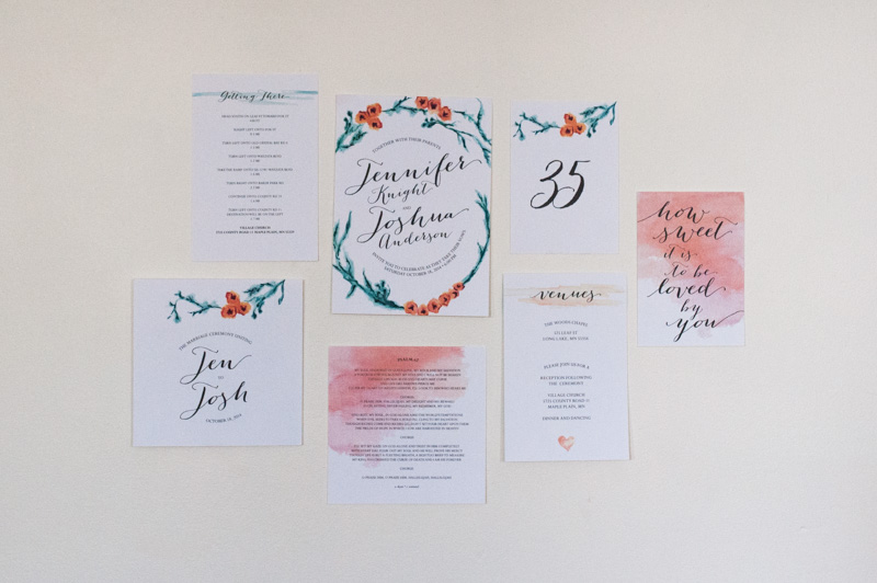 Custom floral wedding stationery--printed by MagnetStreet