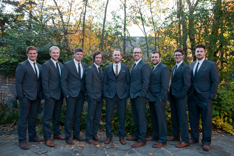 Groomsmen in gray suits