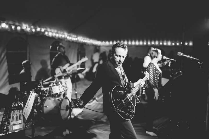 Live band in tent wedding reception