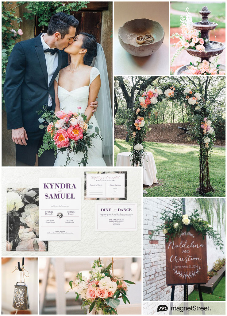 Floral wedding ideas and vintage invitations design suite. Get a free sample!