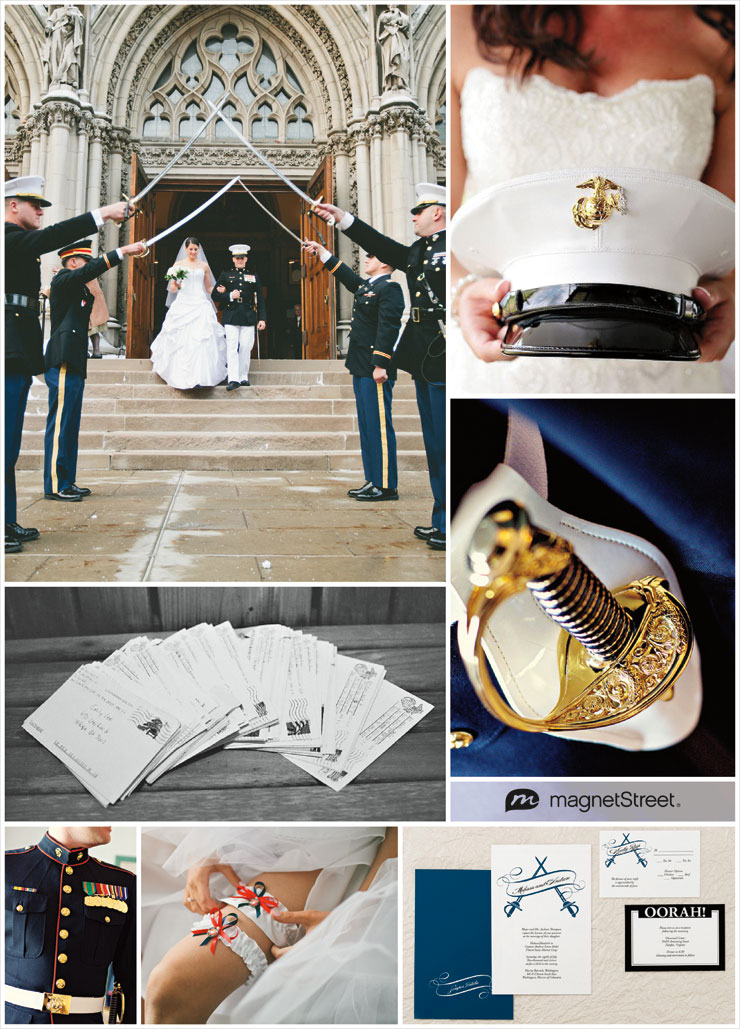 Marine Corps Wedding Invitation and military wedding inspiration (get a free samples)
