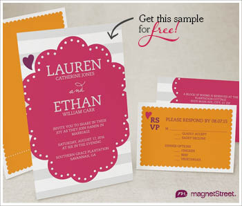 Free Custom Wedding Invitation Sample from MagnetStreet