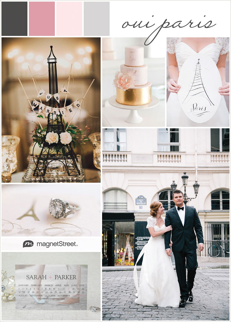 French wedding ideas and inspiration--personalized in pink and black.