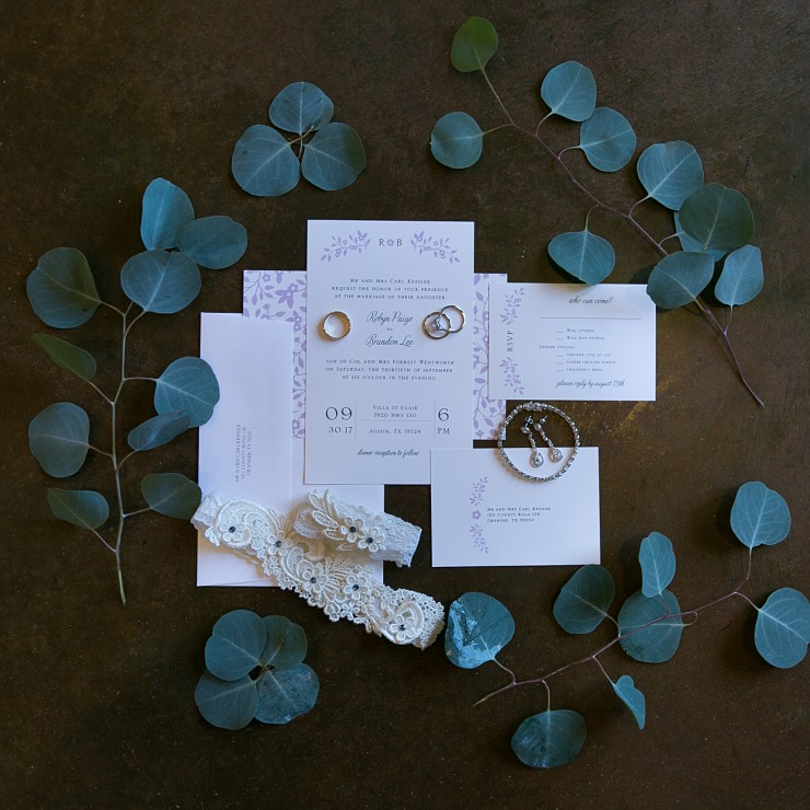 Chic Lavender and Gray Wedding Invites