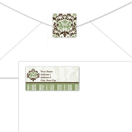 damask Labels and Seals LW-11944