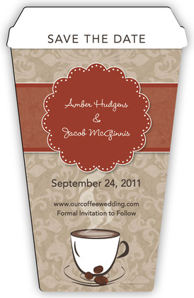 save the date coffee-shaped 