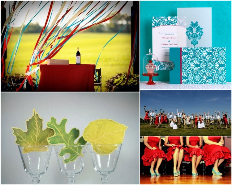 turquoise, red and celery inspiration board
