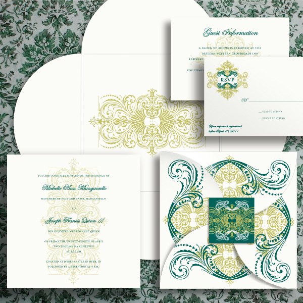 royal square wedding invitation suite invv-12004