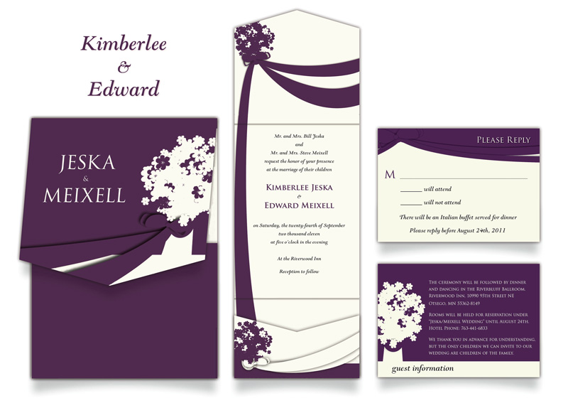 Pocket wedding invitation 