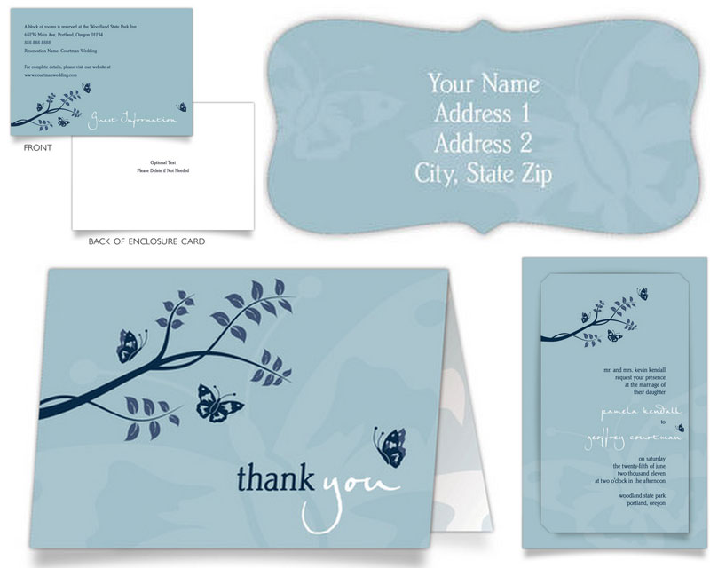 butterfly wedding invitations 