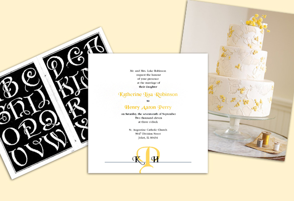 yellow wedding invitation