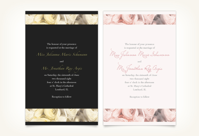 pink wedding invitation